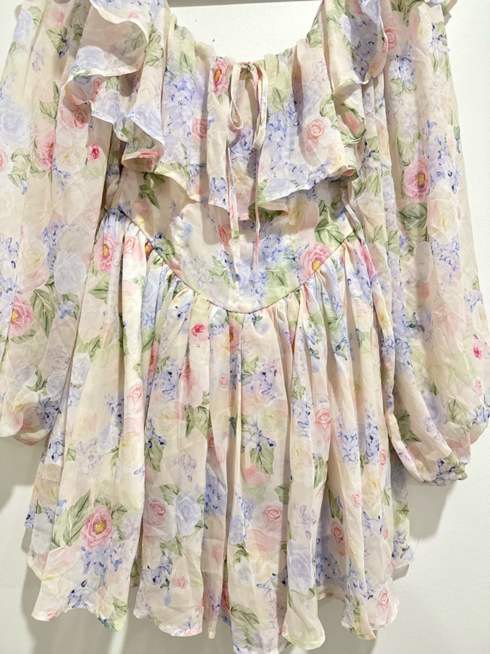 Floral Ruffle Off-Shoulder Mini Dress - Picture 6 of 11